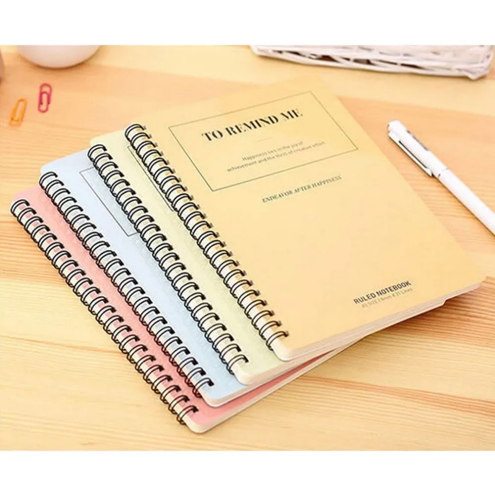 1PCS A5 Size Spiral Coil Notebook Diary Ruled School Vintage Student