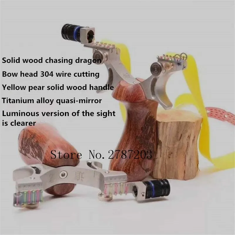 

New Slingshot Catapult Hunting High Quality Stainless Steel & Rubber Band Outdoor Shooting Game Sling Shot Solid wood handle