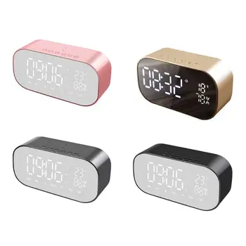 

Mini Portable Wireless Bluetooth Speaker with Dual Alarm Clock LED Display Screen FM Radio Support TF Card U Disk Music Player