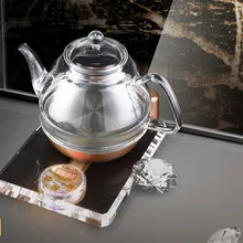 Добавить толстый хрустальный стеклянный Электрический чайник черный чай заварочный чайник поднятие умная плита защита от перегрева