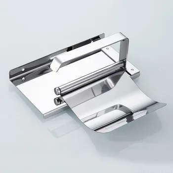 

Stainless Steel Anti-rust Tissue Holder Wall Mounted Hanging Rack Roll Paper Towel Holder Bathroom Toilet Home Supplies
