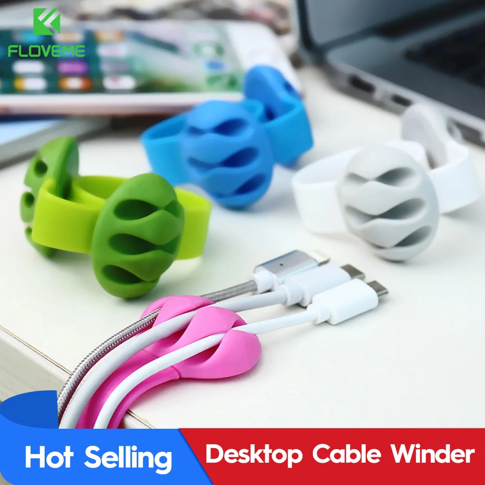 FLOVEME Silicone Cable Protector Wire Winder Clip Cord Holder Cable
