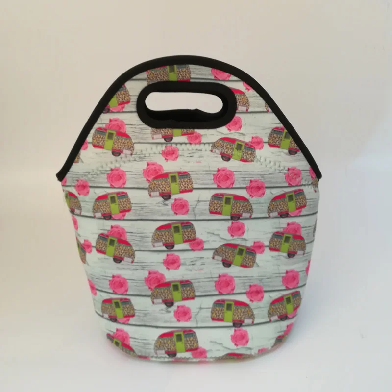 

11.3*5.7*9.0 inch Leopard-Car Food Carrier Wholesale Blanks Neoprene Lunch Box Camp-car Cooler Bag Picnic 7-10days DOM106