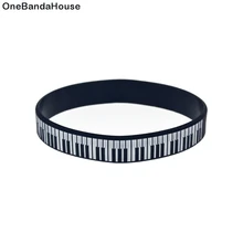 OBH 2 шт черный и белый гравированный фортепианные ключи силиконовый резиновый браслет