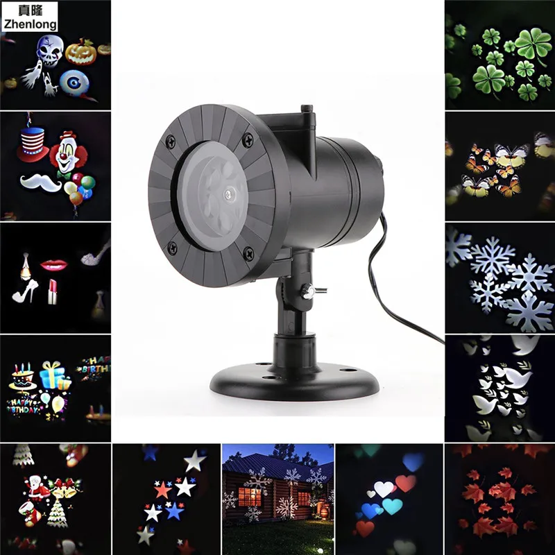 

Holiday Decoration Waterproof Outdoor LED Stage Lights 12 Types Christmas Laser Snowflake Projector lamp Home Garden Star Light