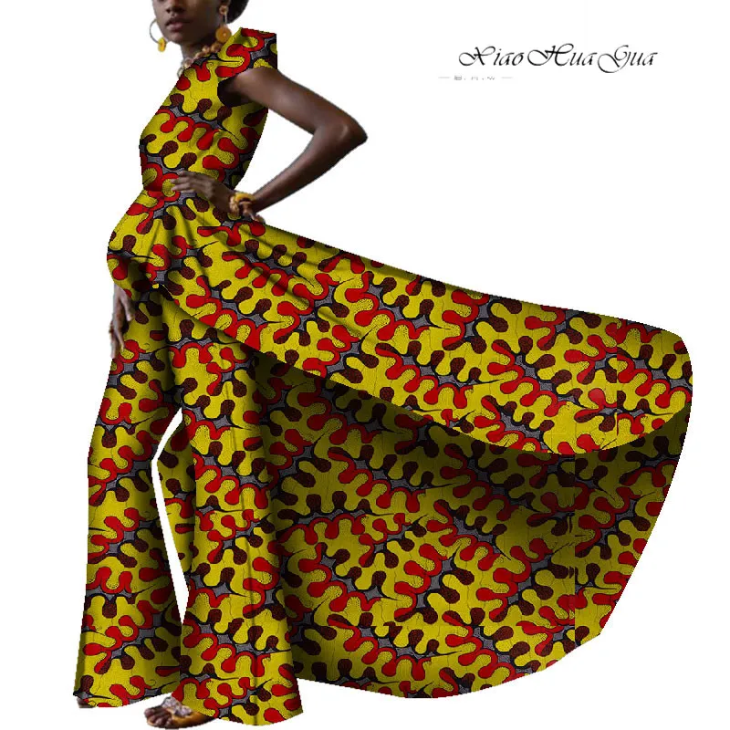 Комплект из 2 предметов в африканском стиле, топ и штаны для женщин, женское платье в пол+ широкие брюки в африканском стиле, одежда wy4595