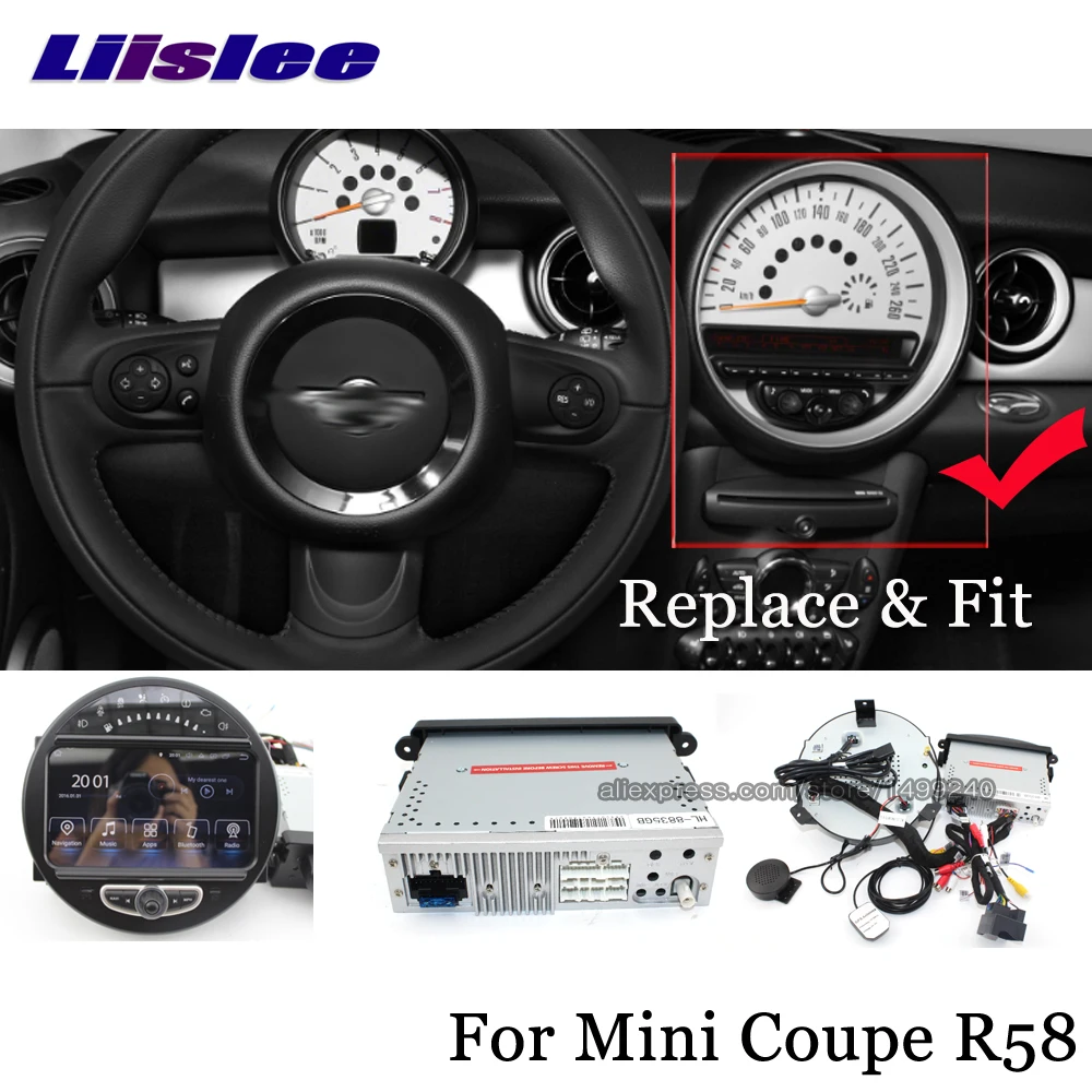 Liislee автомобиля Android мультимедиа для Mini Coupe R58 2012 ~ 2017 стерео радио аудио ТВ Carplay gps BT Nav Navi карта навигации Системы