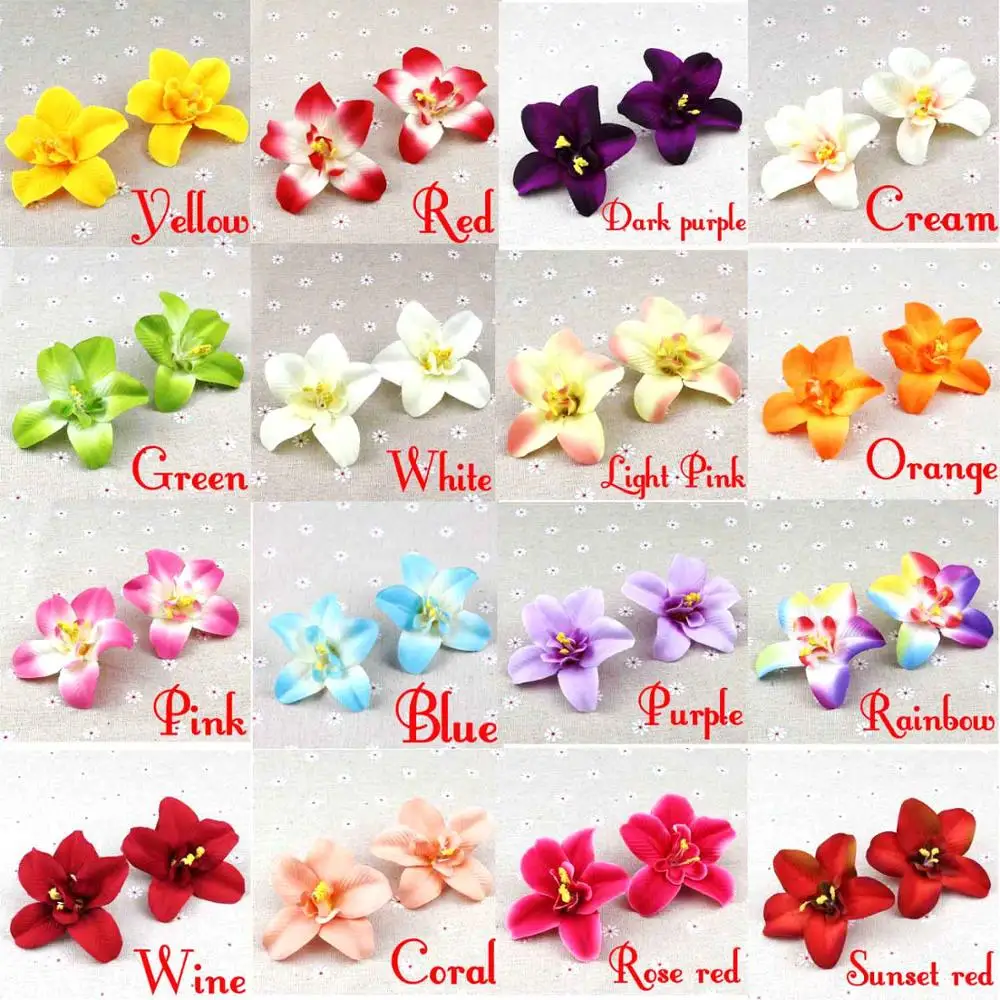 8cm Artificial Flower Heads Bulk Flowers Silk Carter orchid 50 Heads For Home Decor Bridal Bouquet Corsage Flowers Cake Topper