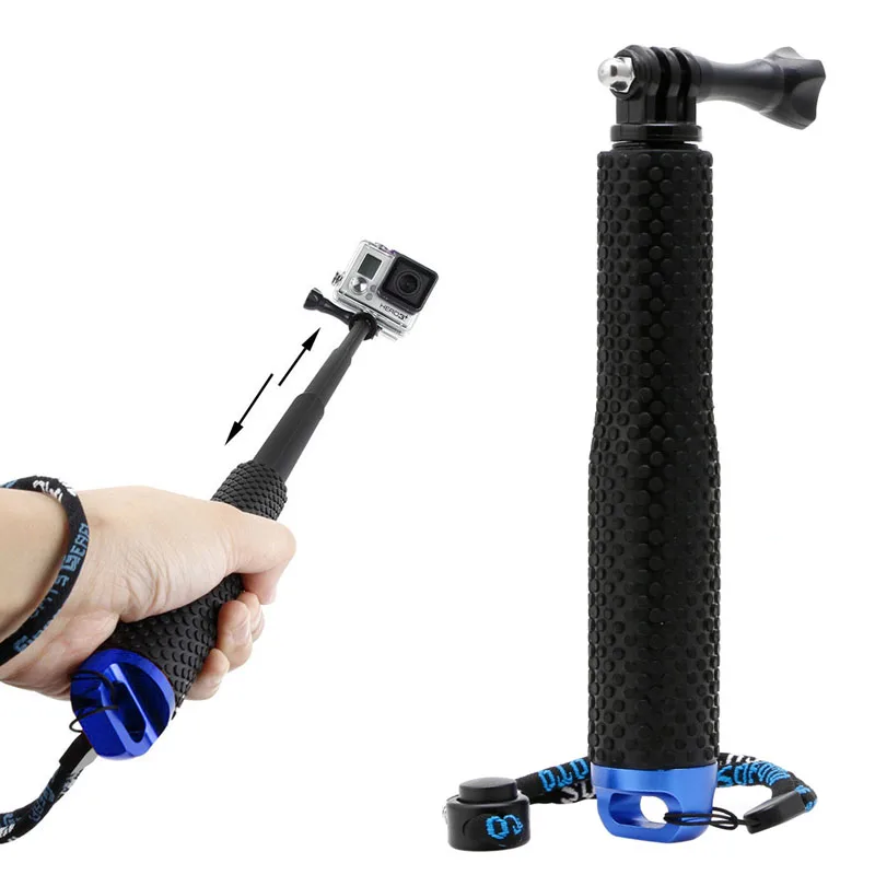 

OOTDTY 1 Set Extendable Pole Mini Selfie Stick Waterproof Monopod Blue For GoPro Hero 4/3/3+ New
