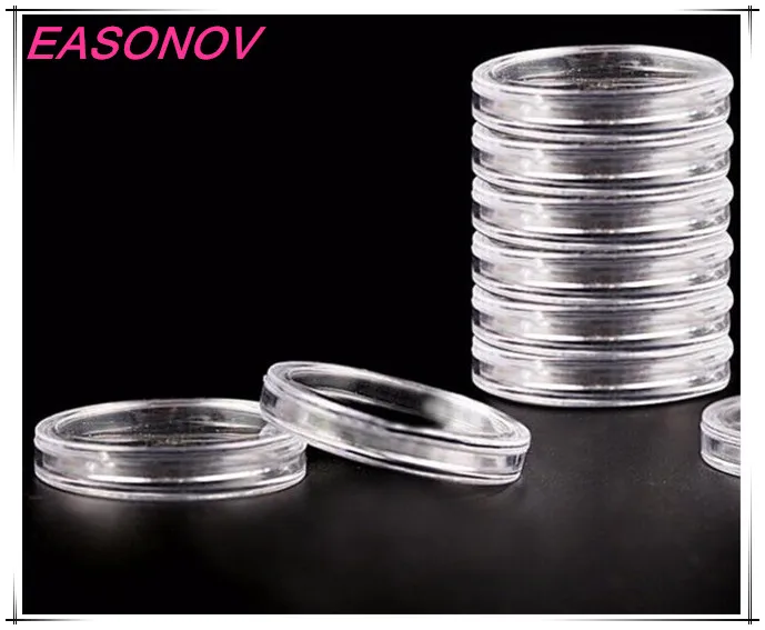 

EASONOV 10Pcs/lot 25mm/27mm/30mm/40mm Clear Coin Holder Capsules Cases Round Storage Ring Plastic Boxes 10 x Coin Capsules