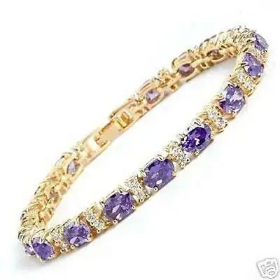

Fancy Jewellery amethyst 6*8mm section bracelet 7.5" AAA style Fine jewe Noble 100% Natural jade 5.26