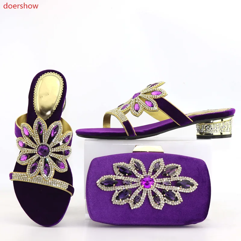 

doershow Shoes and Bag Set for Party In Women African Wedding Shoe and Bag To Match for Parties High Quality Shoes DA1-15