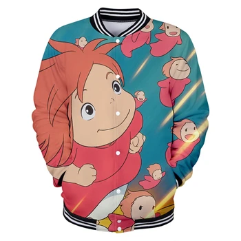 

Anime movie Ponyo on the Cliff 3D Printed Baseball Jackets Women/Men harajuku Cool Casual Fashion New Arrival Jacket Plus Size