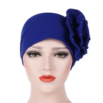 

Women's Fashion Hat Muslim Head scarf Wrap Hijab Cancer Turban Chemo Hat Beanie Flower muslim turban women c0411