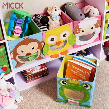 

MICCK 3D Cartoon Animal Embroidery Folding Storage Box Foldable Clothes Wardrobe Storage Box Bins Book Kid Toys Home Organizer