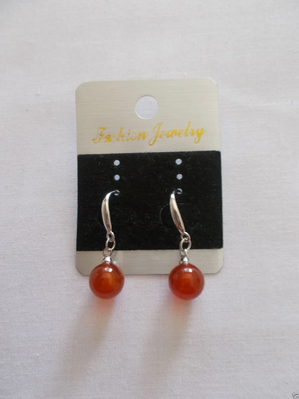

Free Shipping >> Natural 10MM Red ruby Agate Dangle Sterling Silver Hook Earrings