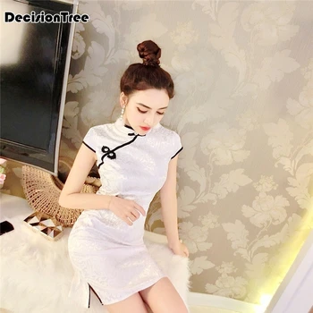 

2020 improved female cheongsam elegant bridesmaid wedding dress vestidos novelty qipao sexy prom party gowns