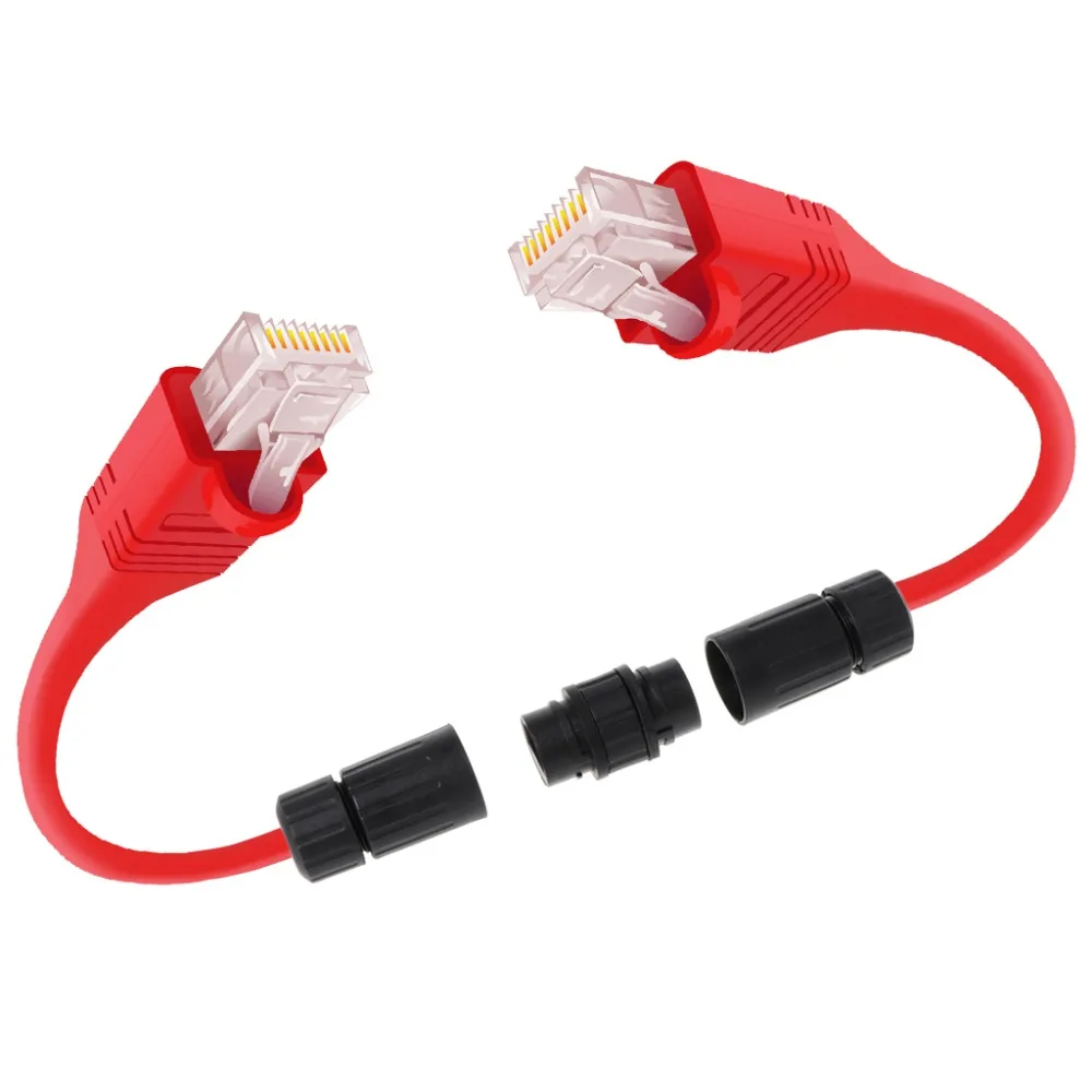Сетевой соединитель RJ45 водонепроницаемый устанавливается на гнездовой разъем