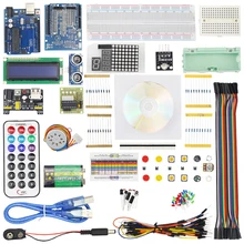 Новый Стартовый Комплект для Arduino Шаг Мотор Сервопривода 1602 ЖК Макет Перемычка Аксессуары для UNO R3 для Arduino LM35 обучение
