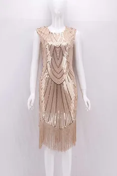 

2019 Dress Sexy Fashion Celebrity Flash Sequined Patchwork Tassel Women O Neck Sleeveless Night Club Body con Dresses Wholesale