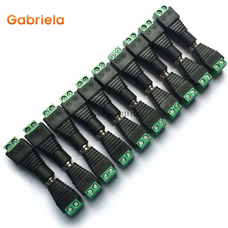 

10 dual 12 V male + Female 2.1 X 5.5 mm DC power socket conversion plug connector suitable for CCTV camera