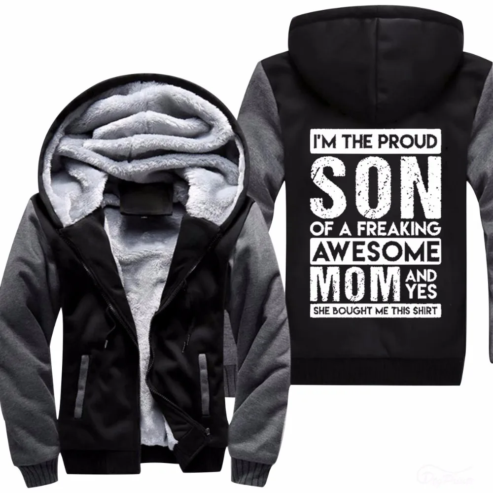 Buy I'm proud of son printed Hood Men's Warm Fleet