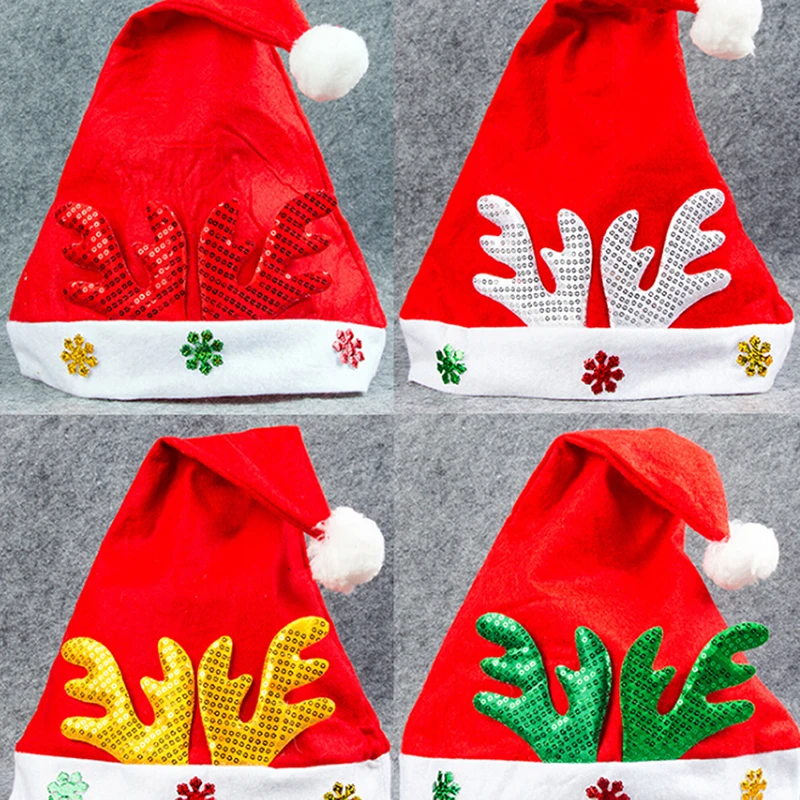 

New Adult Children Christmas Hats Deer Horn Christmas Santa Hat Christmas Decorations Party Accessories