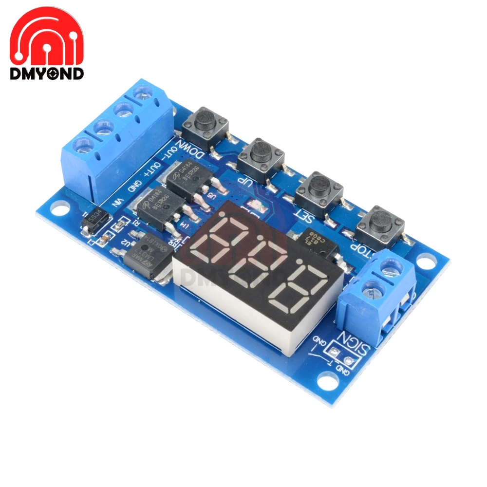 DC 12V 24V Таймер Выключатель задержки плата цикл запуска двойной МОП трубка