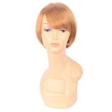LADYSTAR короткие прямые человеческие волосы парики женский Боб стиль голова парик не Реми волосы бразильские человеческие парики блонд цвет