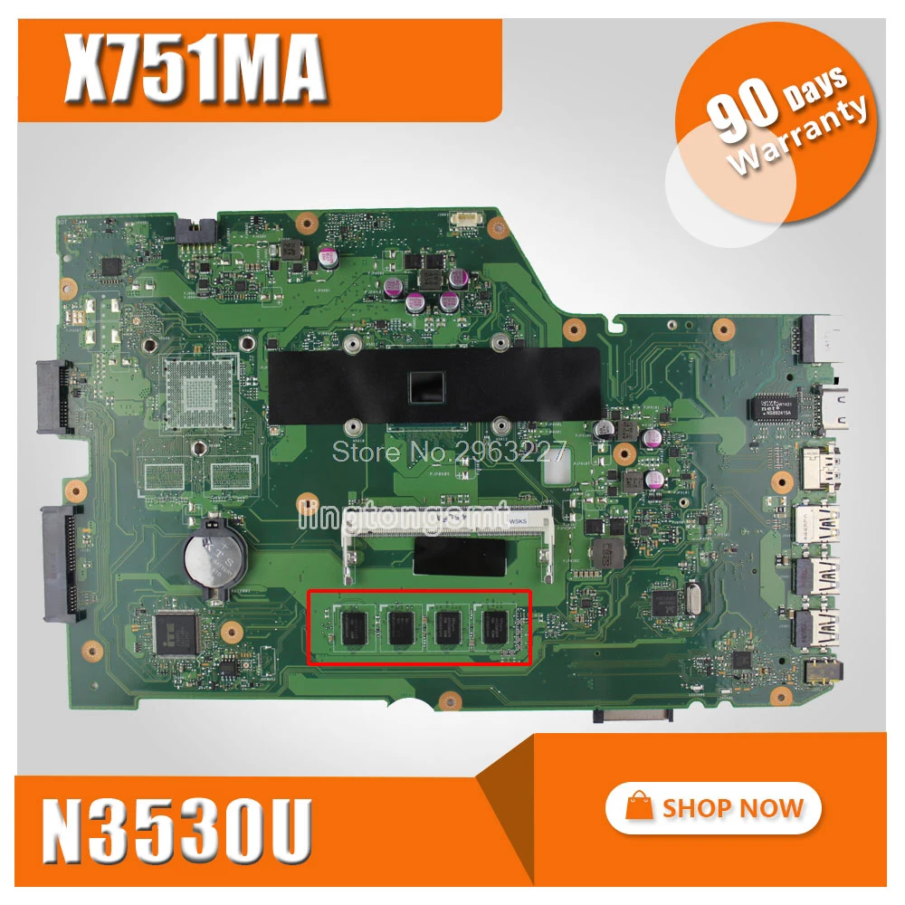 X751MA اللوحة القس: 2.0 N3530U 2G الذاكرة ل ASUS X751MA X751MD اللوحة المحمول X751MA اللوحة X751MA اللوحة
