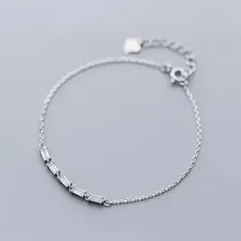 925 стерлингового серебра циркониевые браслеты для женщин талисман для девушки цепочка геометрического стиля браслеты и модная Бижутерия Браслеты регулируемые