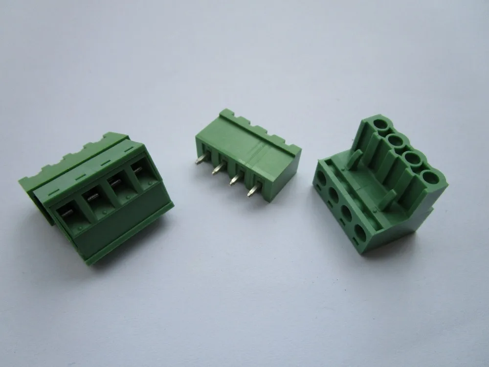 

Close Straight 4 pin 5.08mm Screw Terminal Block Green Connector Pluggbale Type 150 Pcs Per Lot