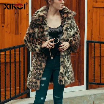 

XIKOI Woman Warm Coat Streetwear Wide-waisted Long Jackets Coats Women Cardigan Coat Knitted Thick Warm Fur Coats Plus Size