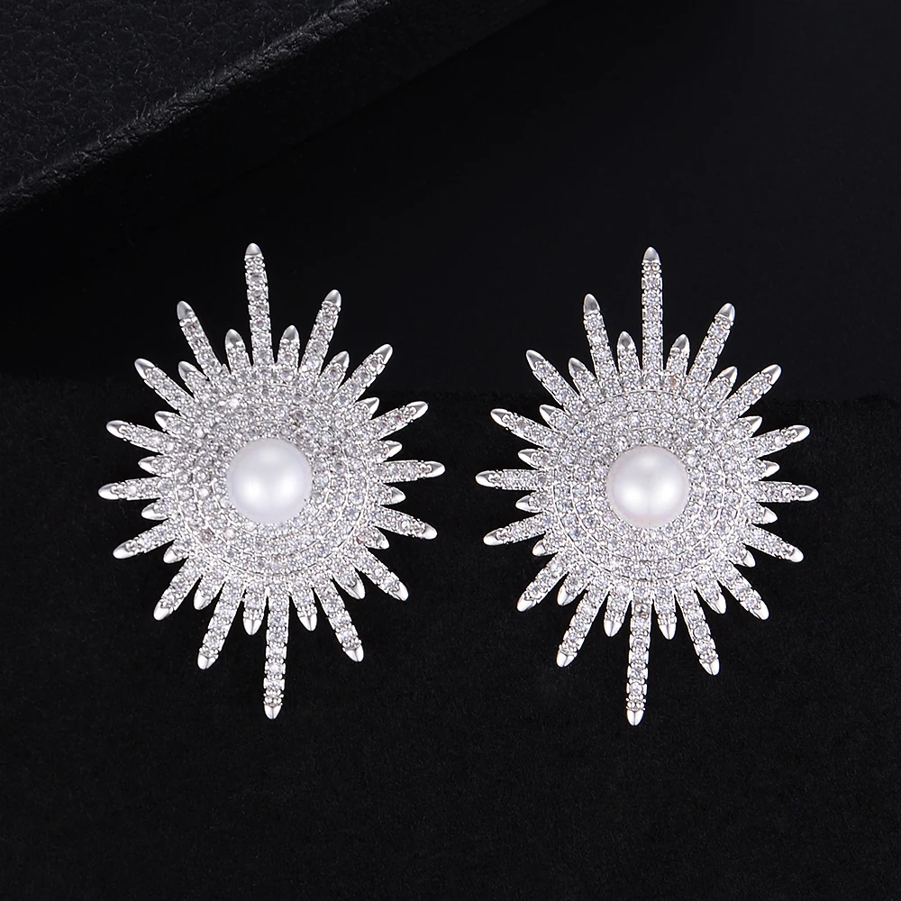 missvikki Brand Handmade with Cubic Zirconia Earrings Rhinestone Stud For Women Shiny Luxury High Quality | Украшения и