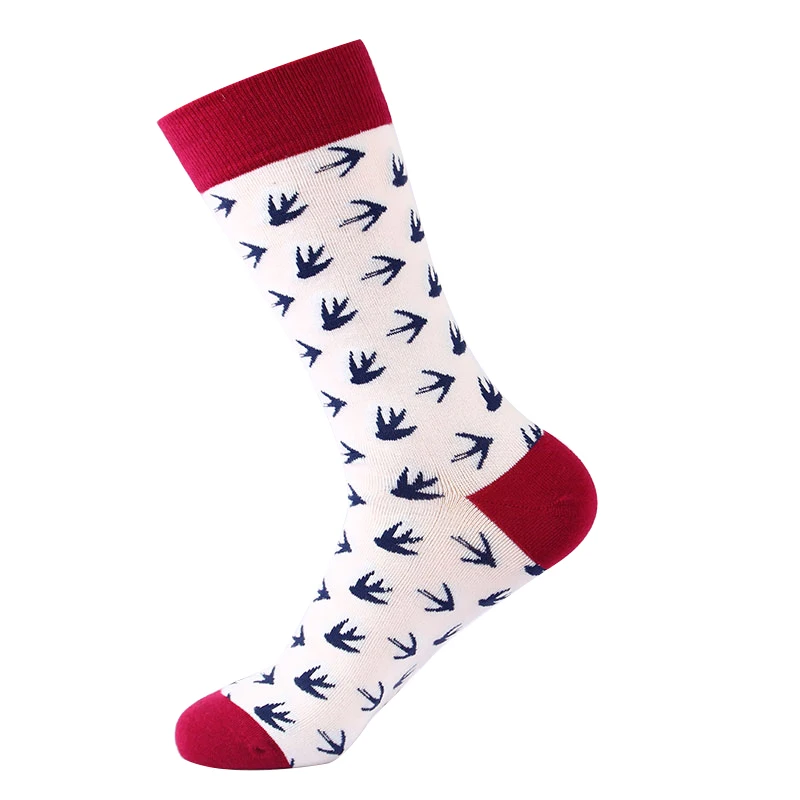 Moda Socmark, модные мужские носки, водоросли, океан, геометрические, Зебра, фламинго, Полосатые стильные счастливые носки, уличная одежда, забавные носки - Цвет: 50091