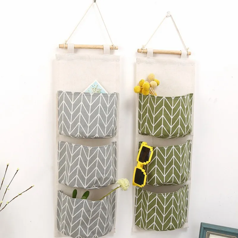 

3 Grids Wall Hanging Organizer Storage Bag Containing Toys Decor Pocket Pouch Hanging Bags Wardrobe Organicer Storage Bags 7