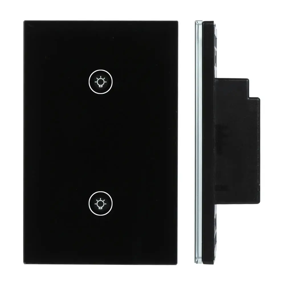 

S05 LEMAIC WiFi U-Home Timing Voice Remote Control Switch Light Wall US 2 Gang For APP Control Touch Switch Work With Alexa