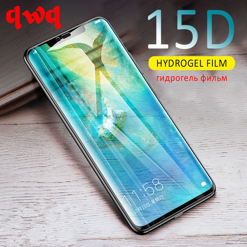 15D полное покрытие Гидрогелевая пленка для Huawei P Smart 2018 2019 HD защита экрана на Mate 20 10