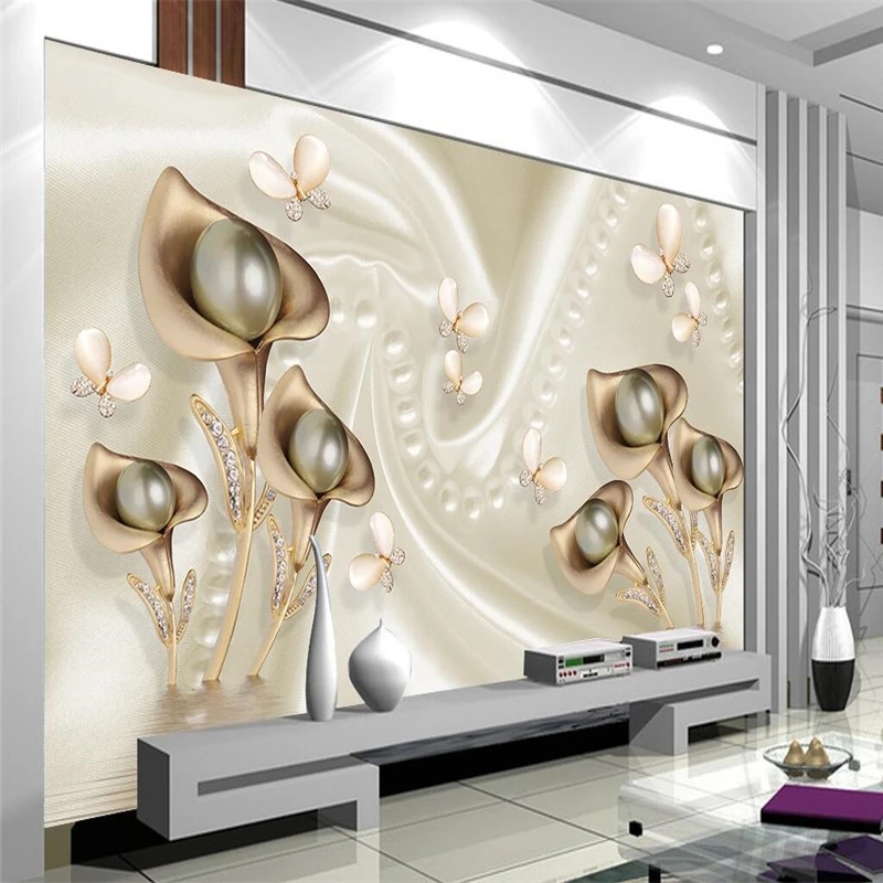 Beibehang Modern 3d Wallpaper Pearl And Butterfly Silk Luxury Wall Paper  Bedroom Mural Background 3d Wallpaper Home Decoration - Wallpapers -  AliExpress