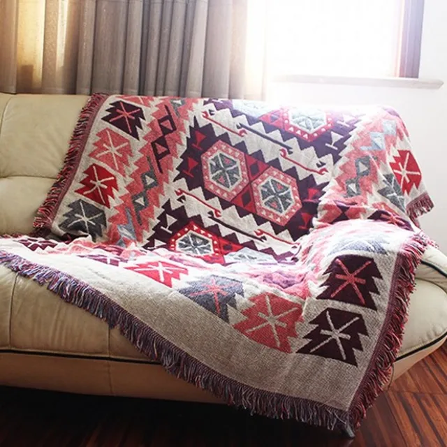 Aliexpress Double Sides Useful Geometric Pattern Cotton Double Sides Useful Geometric Pattern Cotton Blanket Durable Wearable Comforter Sofa Cover Pet
