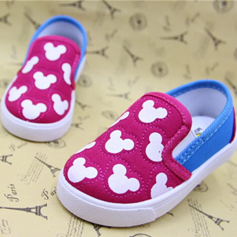 Tanie Koovan buty dla dzieci 2019 dla dzieci dla dzieci chłopcy dziewczęta tenisówki Cartoon Mouse deska trampki pierwsze Walker maluch buty
