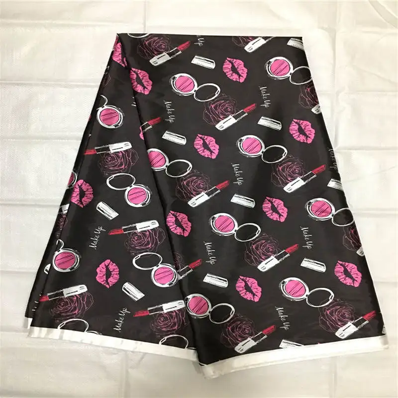 

Hight quality African Fabric soft Satin Silk Fabric African style satin wax fabric for dresses ! P42406