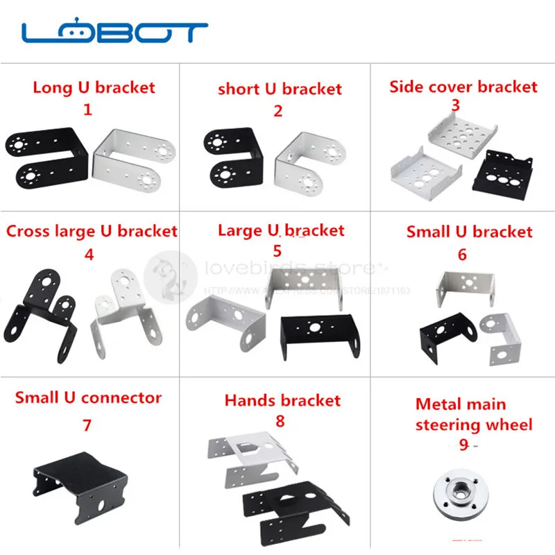 

DIY aluminum alloy black servo brackets Serial Bus Servo / Dual-axis digital servo for DIY bionic robot joint robotic arms