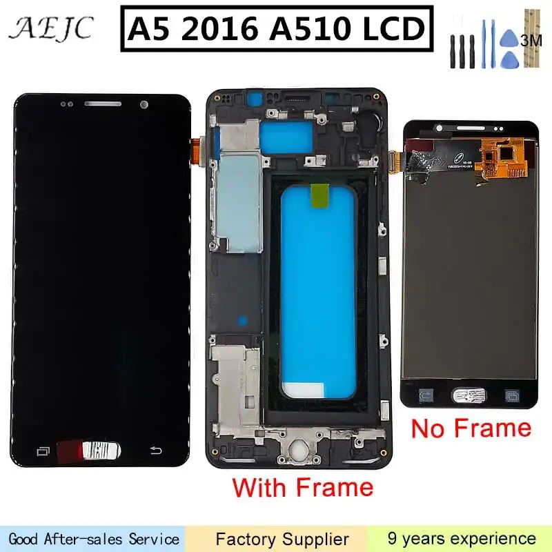 

Can Adjust Brightness For Samsung A5 2016 A510 LCD Display Touch Screen Digitizer Assembly with Frame For Samsung A510 LCD 5.2