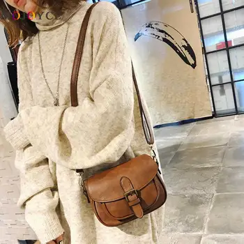 

Vintage Women PU Leather Shoulder Bag Small Square Handbag Fashion Designer Crossbody Bags for Women Messenger Bag Female