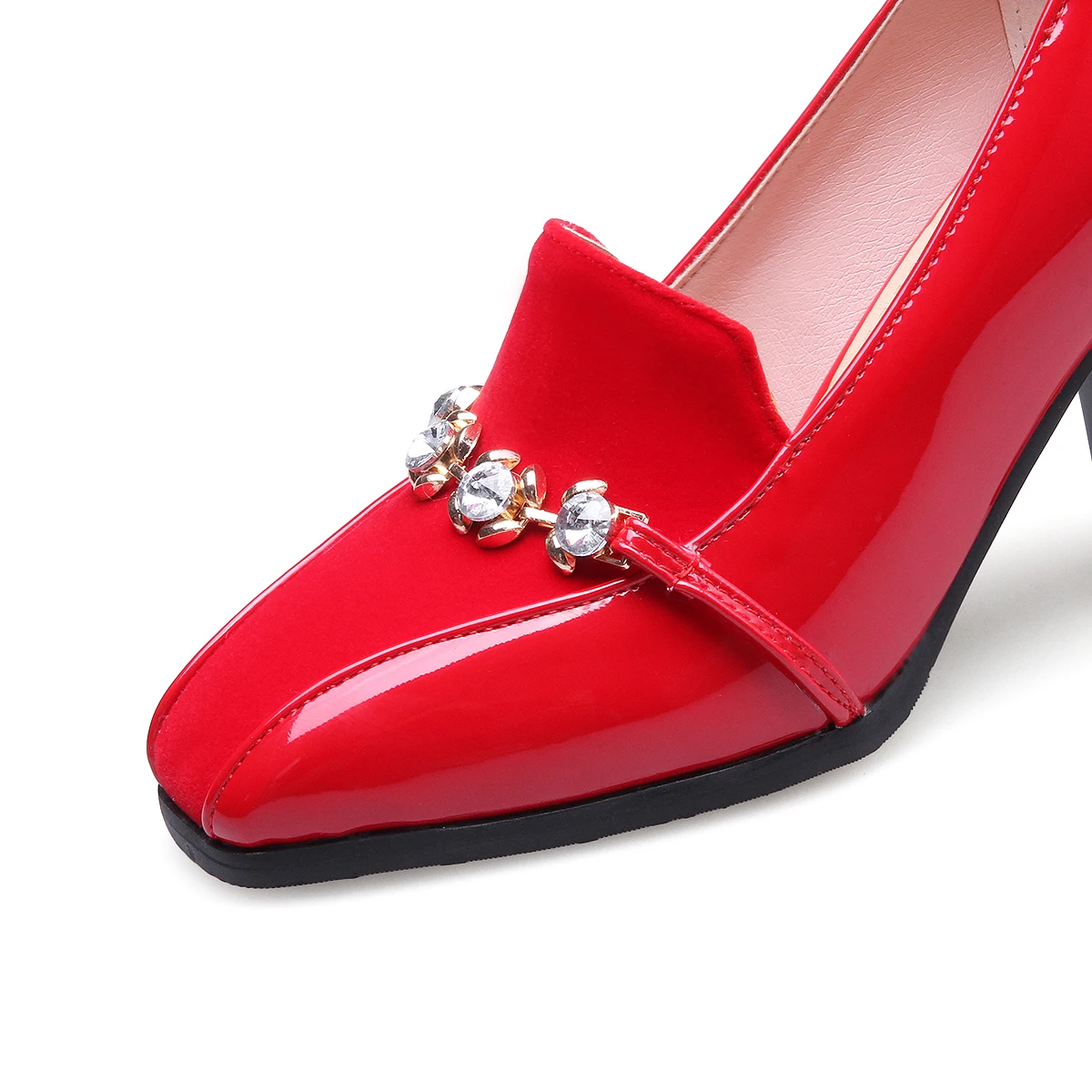 High Heels Shoes Women White Wedding Shoes Thick High Heels Fashion Party Pumps Footwear black Red Big Size43