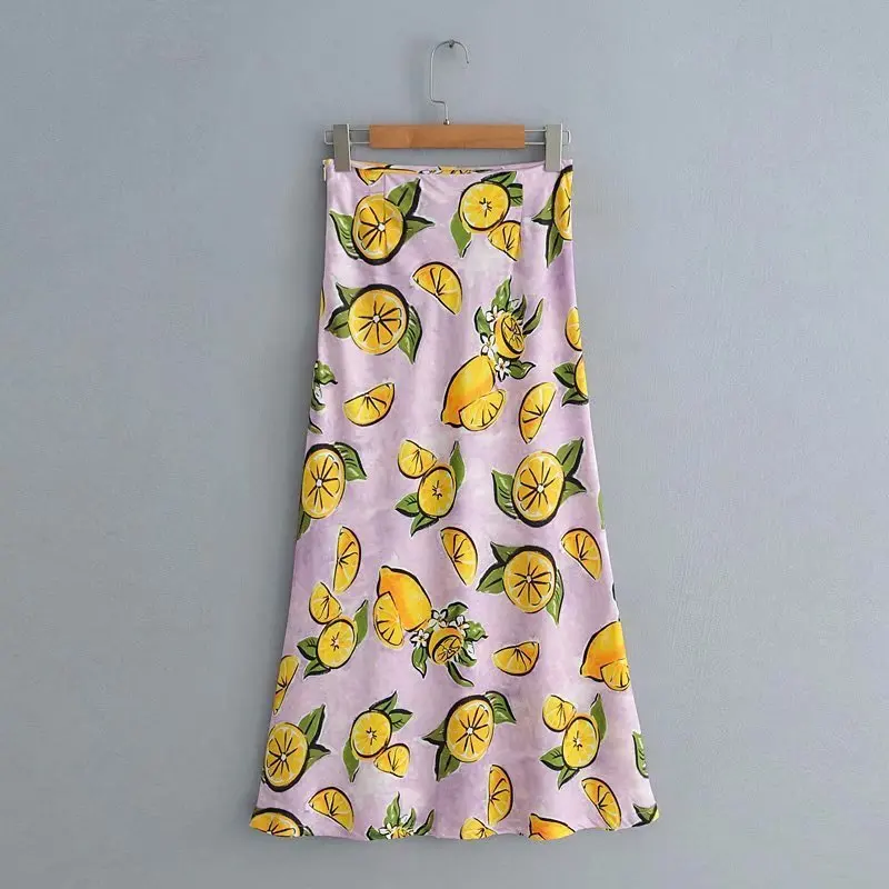 

JXC33-9033 European and American Fashion Wind Printed Half-length Skirt