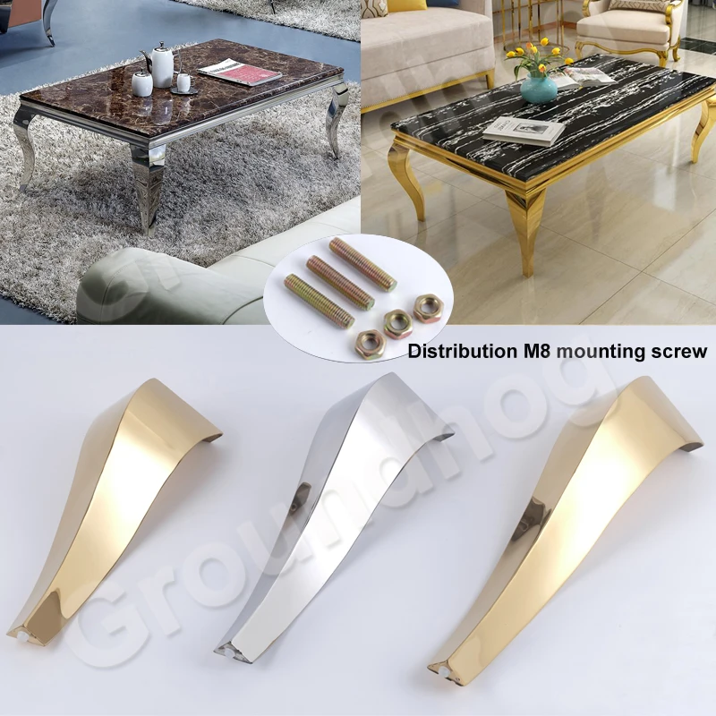 

2Pcs Stainless Steel Shiny Gold Furniture Bath Tea Coffee Stool Bar Sofa Chair Leg 35CM 40CM 45CM Legs Feet S Snake European