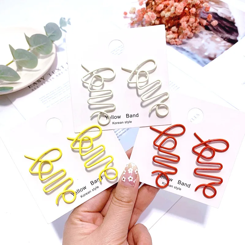 

Korea Trendy Irregular Twisted Chain Personality Drop Earrings For Women Fashion Jewelry Love Dangle Pendientes