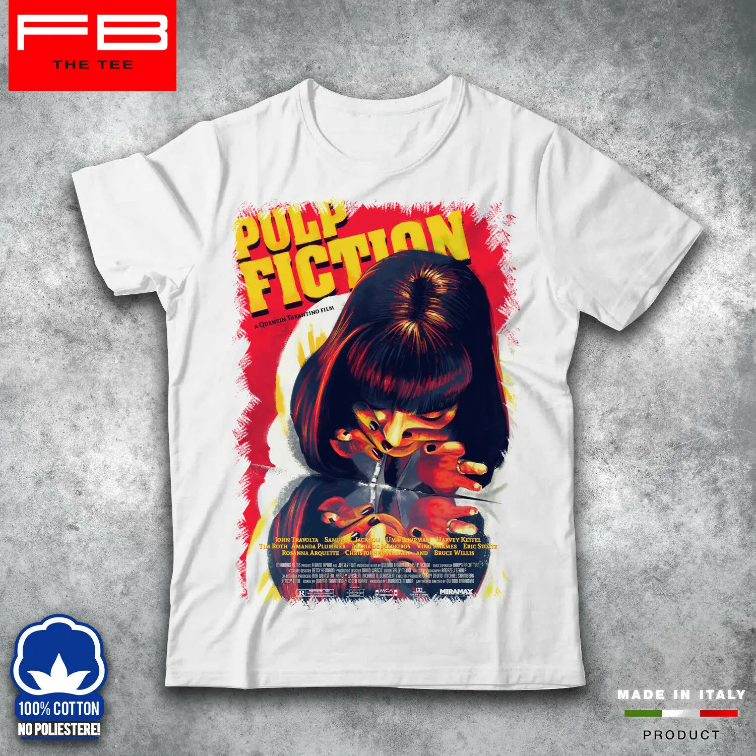 

2019 Funny T-Shirt Pulp Fiction Cocaine Film Movie Vintage Uma Thurman John Unisex Tee